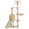 vidaXL Cat Tree with Sisal Scratching Posts 138 cm Beige