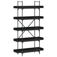 vidaXL Bookcase 5-Tier Black 100x33x180.5 cm Engineered Wood