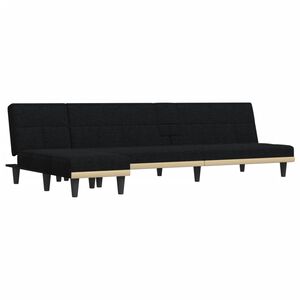 vidaXL L-shaped Sofa Bed Black 255x140x70 cm Fabric