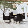 vidaXL 5 Piece Garden Dining Set Black