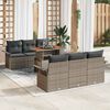 vidaXL Garden Sofa Set 7 pcs Grey Poly rattan and powder-coated steel