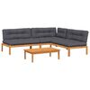 vidaXL 4 Piece Garden Pallet Sofa Set with Cushions Solid Wood Acacia