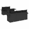 vidaXL Garden Sofa Set 6 pcs Black Poly Rattan