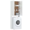 vidaXL Washing Machine Cabinet High Gloss White 64x25.5x190 cm