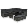 vidaXL 3 Piece Garden Lounge Set with Cushions Poly Rattan Grey
