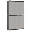 vidaXL Outdoor Storage Cabinet Grey and Black 97x37x165 cm PP