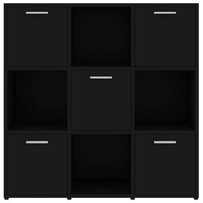 vidaXL Book Cabinet Black 90x30x90 cm Engineered Wood