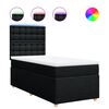 vidaXL Box Spring Bed with Mattress Black King Single Fabric
