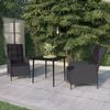 vidaXL 3 Piece Garden Dining Set Dark Grey