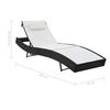 vidaXL Sun Loungers 2 pcs with Table Poly Rattan and Textilene Black