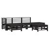 vidaXL 6 Piece Garden Lounge Set with Cushions Black Solid Wood