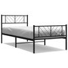 vidaXL Metal Bed Frame without Mattress with Footboard Black 107x203cm