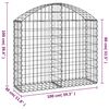 vidaXL Arched Gabion Basket 100x30x80/100 cm Galvanised Iron