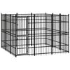 vidaXL Dog Kennel | Black | Powder-coated steel | 8.29 m&sup2; | Durable | Dog Kennel