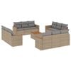 vidaXL 13 Piece Garden Sofa Set with Cushions Beige Poly Rattan