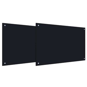 vidaXL Kitchen Backsplash 2 pcs Black 90 x 50 cm Tempered Glass