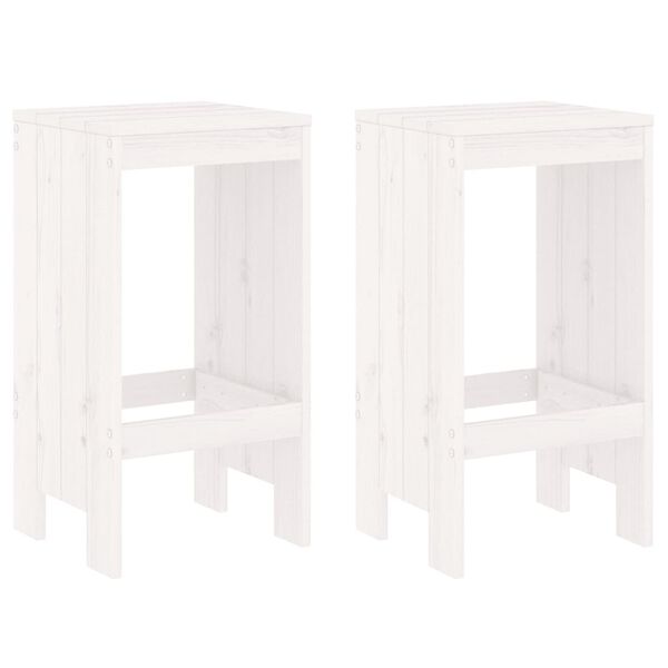 vidaXL Bar Stools 2 pcs White 40x36x75 cm Solid Wood Pine