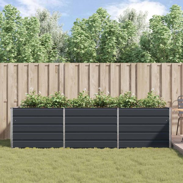 vidaXL Planter Anthracite 290 x 100 x 75 cm Galvanised Steel