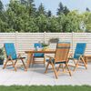 vidaXL Reclining Garden Chairs with Cushions 4 pcs Solid Wood Teak
