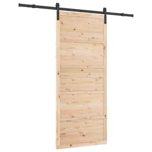vidaXL Sliding Door Natural 90 x 208 cm Solid Pine Wood