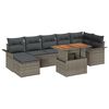 vidaXL Garden Sofa Set with Storage 8 pcs Grey Poly rattan