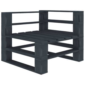 vidaXL Garden Pallet Corner Sofa Wood Grey