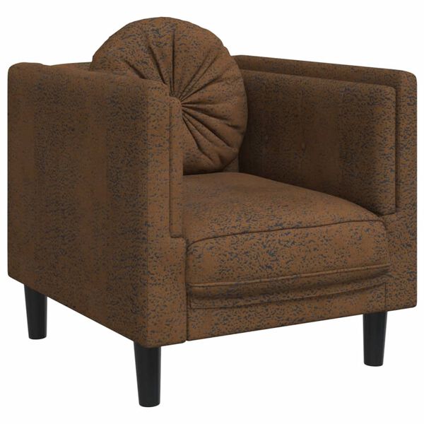 vidaXL 3 Piece Sofa Set with Pillows Brown Velvet