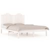 vidaXL Bed Frame without Mattress White Solid Wood Double