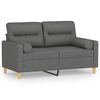 vidaXL 2-Seater Sofa with Throw Pillows Dark Grey 120 cm Fabric