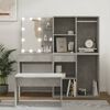 vidaXL Dressing Table Set with LED Concrete Grey Engineered Wood