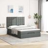 vidaXL Ottoman Bed with Mattress Dark Grey Double Fabric