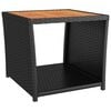 vidaXL Tea Table with Wooden Top Black Poly Rattan&Solid Wood Acacia