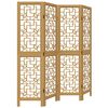 vidaXL Room Divider 4 Panels Brown Solid Wood Paulownia