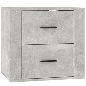 vidaXL Wall-mounted Bedside Cabinet Concrete Grey 50x36x47 cm