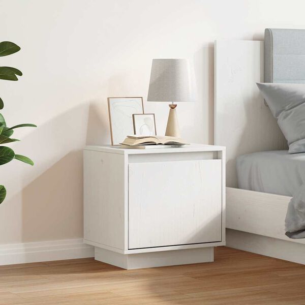 vidaXL Bedside Cabinet White 40x30x40 cm Solid Wood Pine