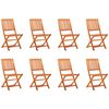 vidaXL Folding Garden Chairs 8 pcs Solid Eucalyptus Wood
