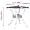 vidaXL Garden Table Black Ø90x75 cm Cast Aluminium