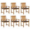 vidaXL Garden Chairs with Cushions 6 pcs Solid Wood Acacia