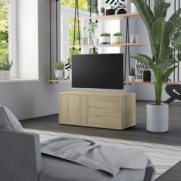 vidaXL TV Cabinet Sonoma Oak 80x34x36 cm Engineered Wood