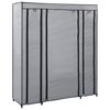 vidaXL Wardrobe with Compartments and Rods Grey 150x45x176 cm Fabric