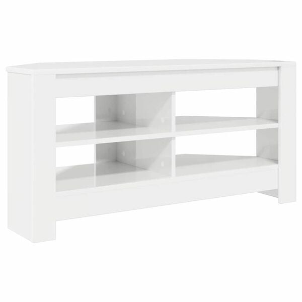 vidaXL Corner TV Cabinet High gloss White 102 x 40.5 x 45 cm