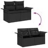 vidaXL Garden Sofa Set with Storage 9 pcs Black Poly Rattan