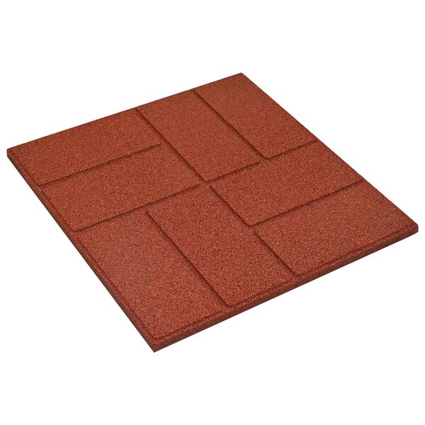 vidaXL Stepping Stone 6 pcs Red 40.5 x 40.5 x 2 cm Rubber