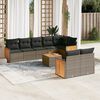 vidaXL 9 Piece Garden Sofa Set with Cushions Grey Poly Rattan