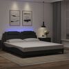 vidaXL Bed Frame "Viana" with LED without Mattress Black 180x200 cm