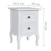 vidaXL Nightstands 4 pcs with 2 Drawers MDF White