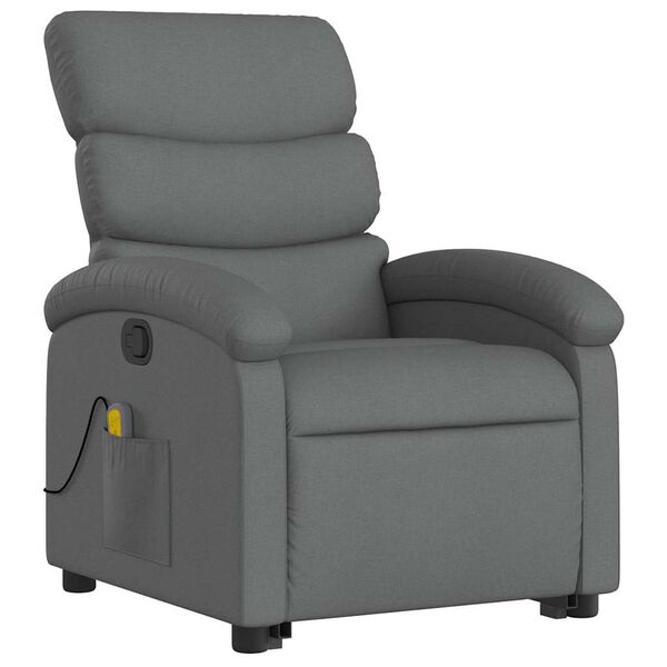 vidaXL Stand up Massage Recliner Chair Dark Grey Fabric