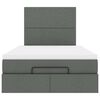 vidaXL Ottoman Bed with Mattress Dark Grey King Single Fabric