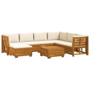 vidaXL 8 pcs Outdoor Sofa Set Solid Acacia Wood Brown
