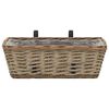 vidaXL Balcony Planter 2 pcs Wicker with PE Lining 40 cm